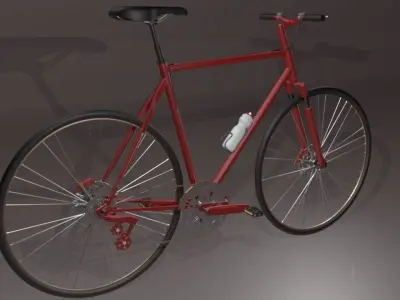 Red Bicycle 3D model 3D model