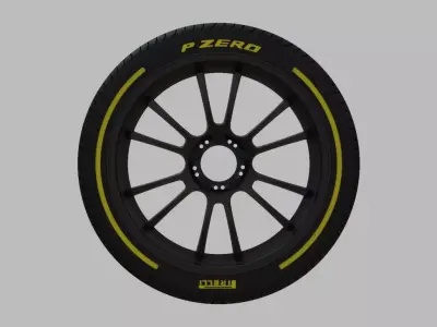 Miniature Konig Hypergram Rim and Tire - 3D Print - No Textures 3D print model