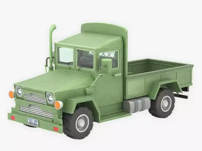 Cartoon Truck Low-poly 3D model