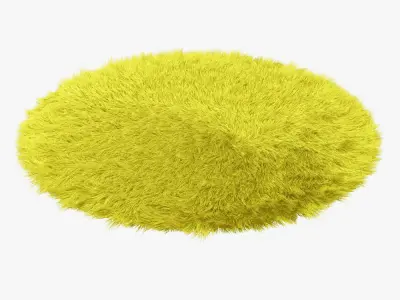 Round yelow rug  3D model