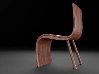 futuristic  wooden dining table Free 3D model