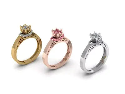 Engagement  ring  3D print model