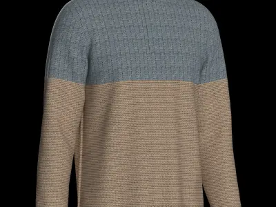 Male knit long sleeve 3D model