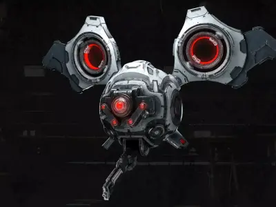 Sci-Fi Drone Low-poly 3D model 6