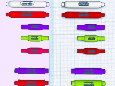 1-25th scale mufflers 3D print model