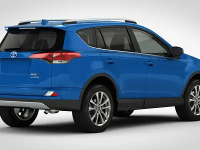 Toyota RAV4 Hybrid 2017 detailed interior 3D model