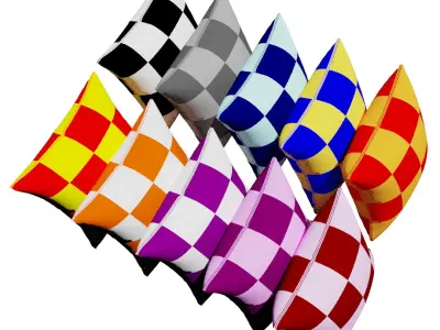 Pillows multi-colors 3D model
