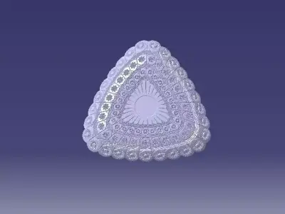 pk triangular sweet dish 3D print model