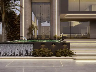 Luxury Modern Villa 3D Model Detailed Interior Exterior Design 3D model