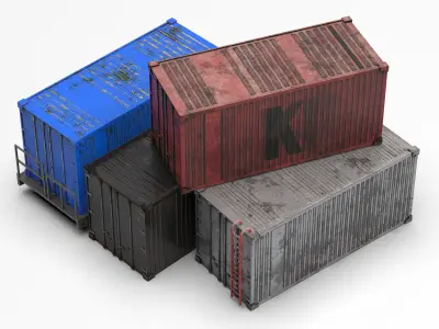 WellCar Container Stair  Low-poly 3D model