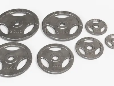 Set of weight plates 03 3D model