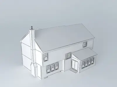 House two story with garage Free 3D model