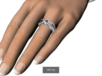 beautifull engagement ring 3D Model Pack