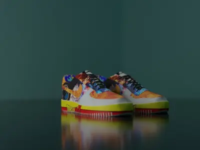 Nike Air Force 1 Dragon Ball Z Design 3D Model 3D model