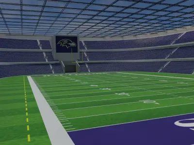 Baltimore Ravens - American Football Stadium Low-poly 3D model