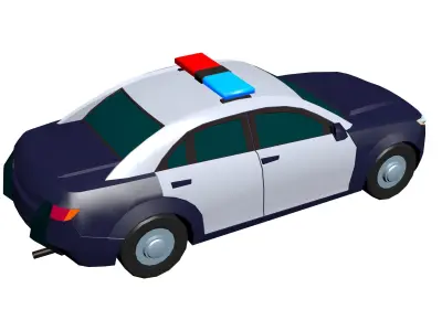 Police car Hypercasual Low-poly 3D model