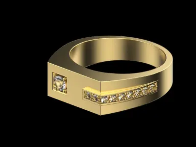 Ring with diamonds 3D print model
