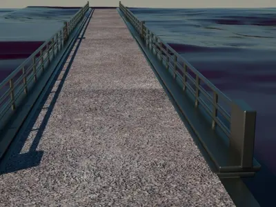bridge dam game model V2 3D model
