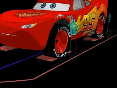 Lightning Mcqueen 3D Rigging  3D model