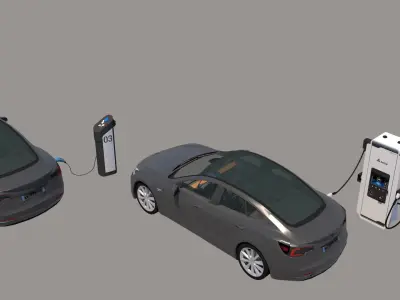 Charging station - Charging pile -EV- Car charger 3D model