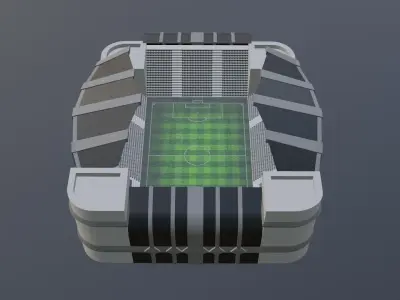Football Stadium - Black Low-poly 3D model