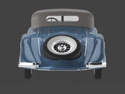 Mersedes 1938 540k blueprint V 01 with closed top 3D model