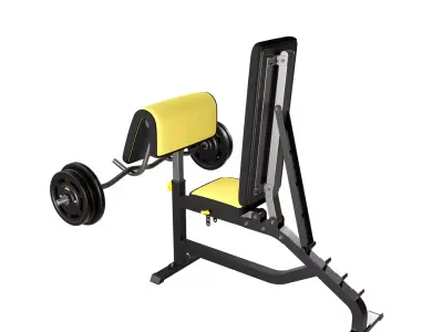 Preacher Curl Bench Low-poly 3D model