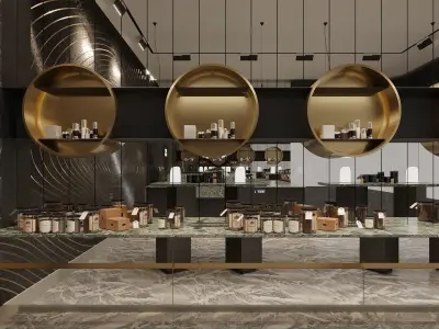 SMALL CLOTHES COSMETICS STORE 3D model