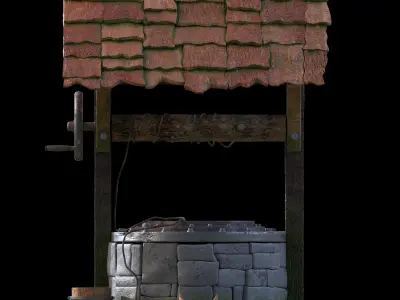  WELL MEDIEVAL FAN ART Low-poly 3D model