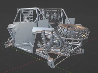utv 3d model Low-poly 3D model