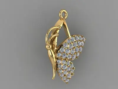butterfly pendant 3D print model buy