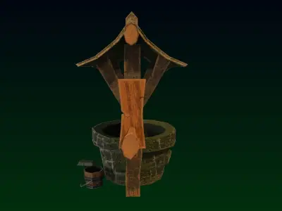 Old Well Game asset Low-poly 3D model
