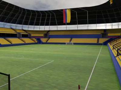 Colombia Football Stadium and Interiors Low-poly 3D model