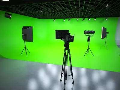 Lighting Studio Scene Low-poly 3D model