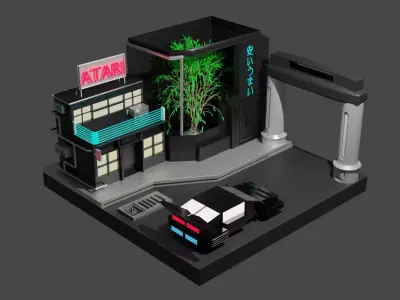  cybercity creating by cyberalex  Free low-poly 3D model