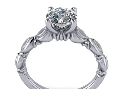 1 Carat Vintage Classic Solitaire Ring Hand Crafted design style 3D print model