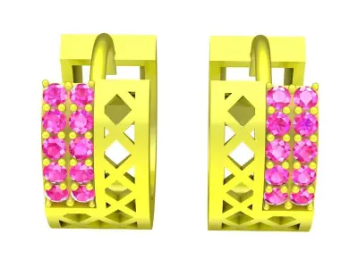 6105 Luxury Korean Diamond Earrings 3D print model