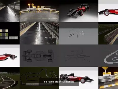 F1 Race Track 3D Model Pack