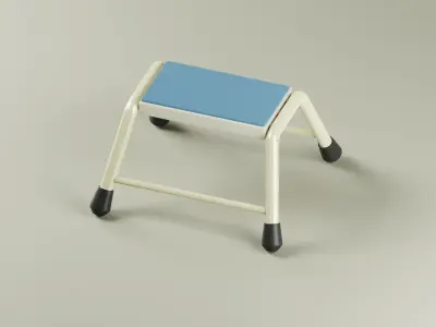 White Steel Step Ladders 3D Model Low-poly 3D model