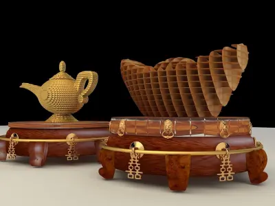 Chinese display stand with magic lamp 3D model