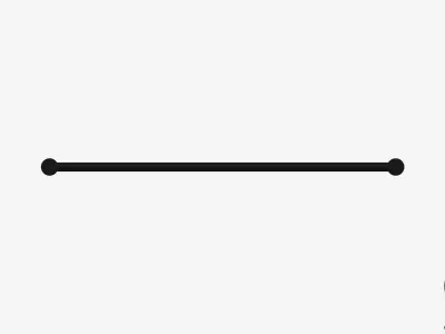 Towel Rail - Single - Luxury - Sleek - 600 - Round Plate Low-poly 3D model