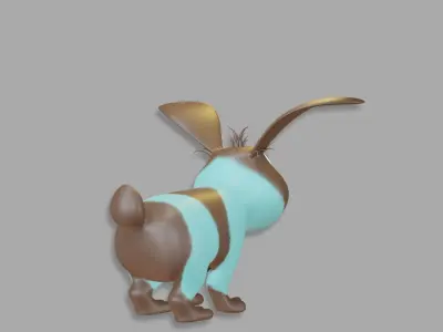 Bunny toon style 3 Low-poly 3D model