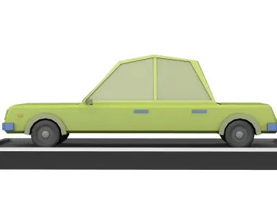 Low Poly Car paper Low-poly 3D model