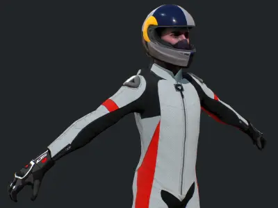 Racing Bike Rider Low-poly 3D model