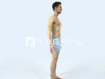 Virtue A Beach Animated Rigged Sports Man Low-poly 3D model