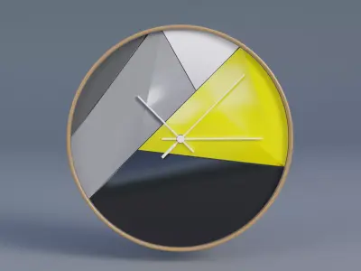 Wall Clock Low-poly 3D model