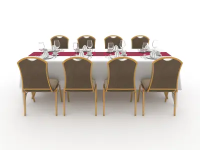 Banquet Table and Chair 85 3D model