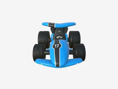 Cartoon Kart A02 Blue - Vehicle Racing Design Low-poly 3D model
