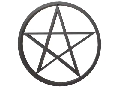 Pentagram Symbol v2 001 Low-poly 3D model