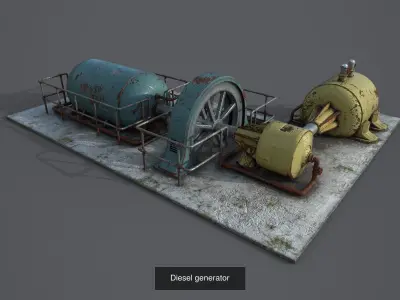 Diesel generator Texture Pack 3D Model Collection